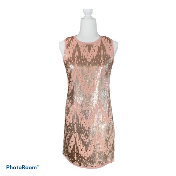 vince camuto rose gold dress